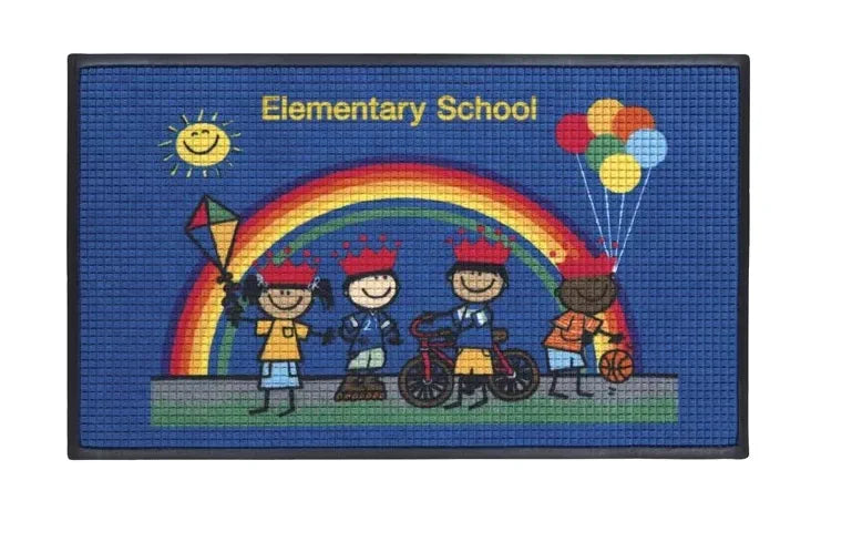 Blue MoistureMagic custom elementary school mat